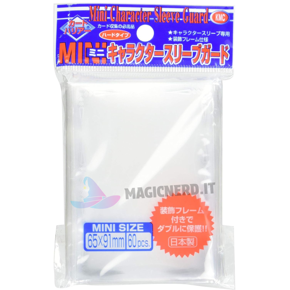 confezione di 60 sleeves kmc clear mini size with florals