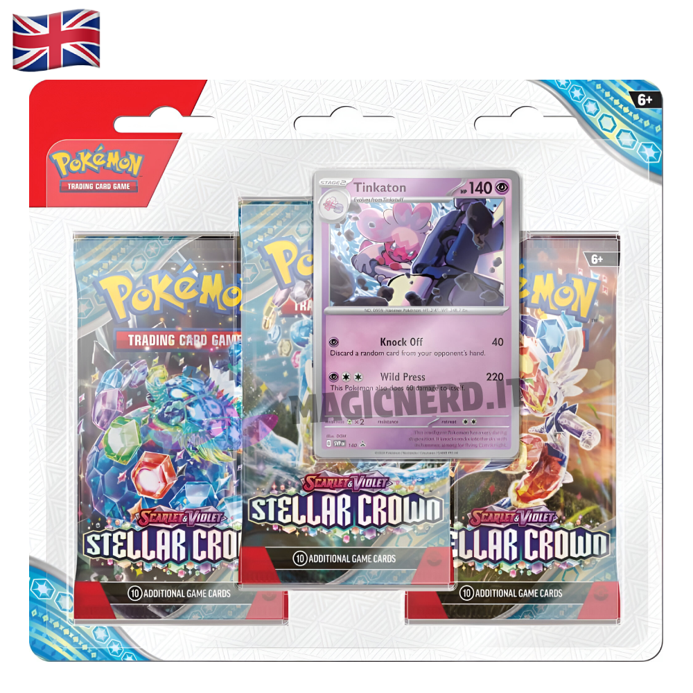Scarlet & Violet Stellar Crown 3 Pack Blister Tinkaton (ENG)
