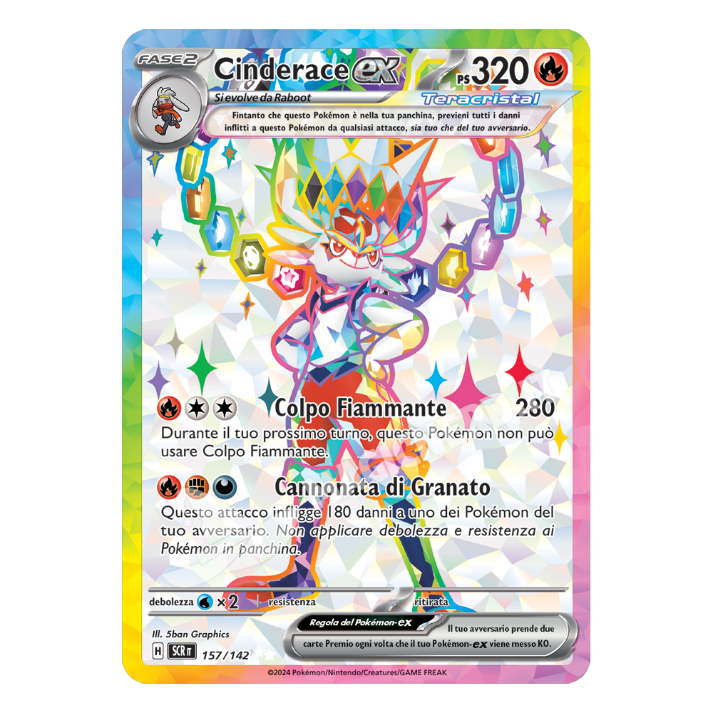 Cinderace ex Teracristal Full Art SCR 157 (ITA)