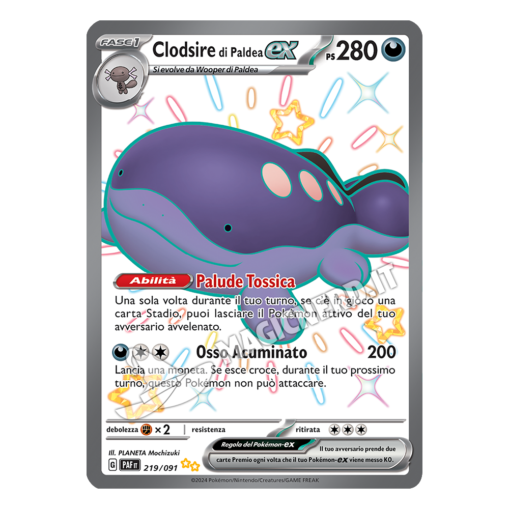 219/091 Clodsire Di Paldea ex Full Art Ultrarara Shiny