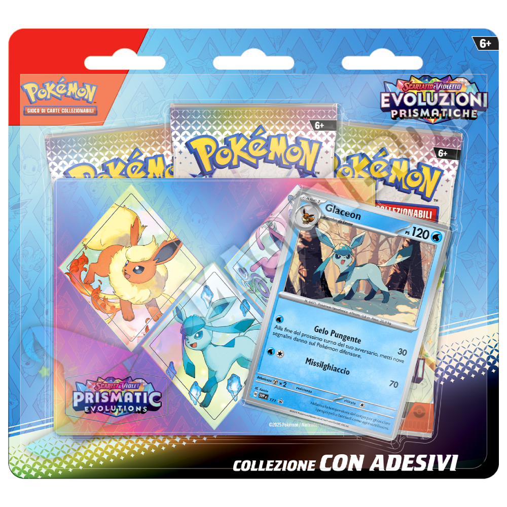 Evoluzioni Prismatiche - Blister 3 Bustine Con Adesivi Glaceon (ITA)