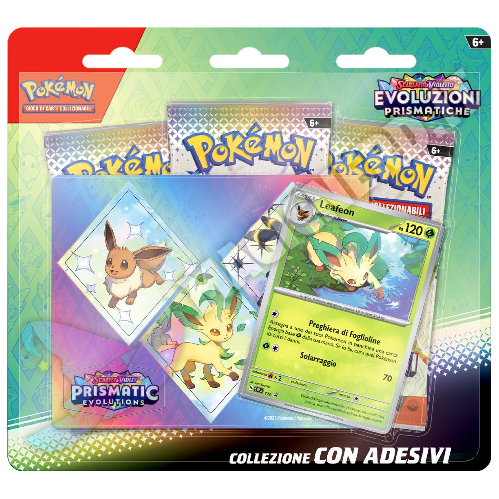 Evoluzioni Prismatiche - Blister 3 Bustine Con Adesivi Leafeon (ITA)