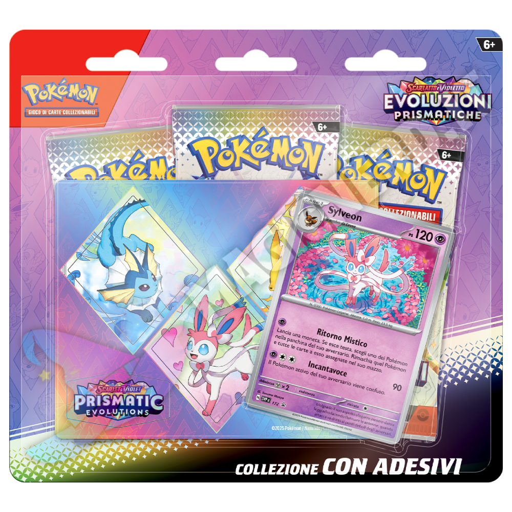 Evoluzioni Prismatiche - Blister 3 Bustine Con Adesivi Sylveon (ITA)