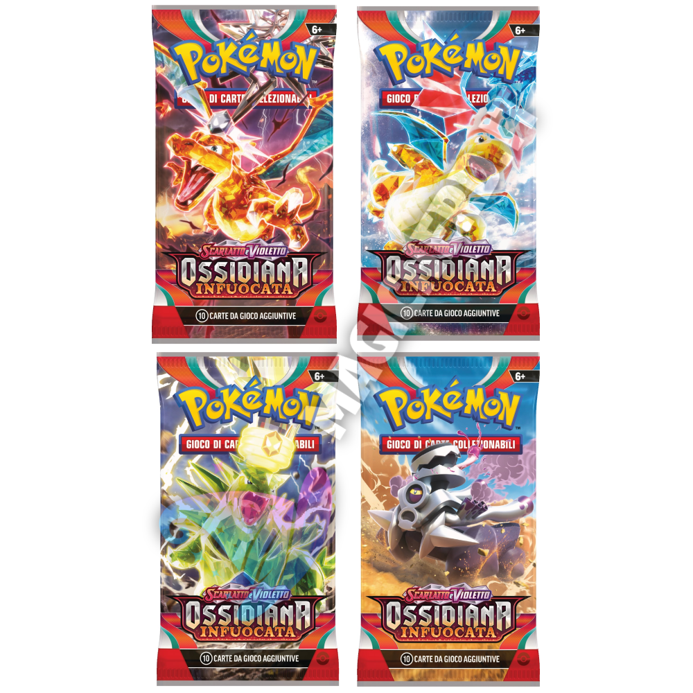 Scarlatto e Violetto Ossidiana Infuocata 4 Buste Set Artwork (ITA)