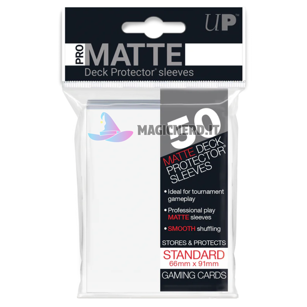 PRO-Matte Standard Deck Protector Sleeves (50ct) White Ultra Pro