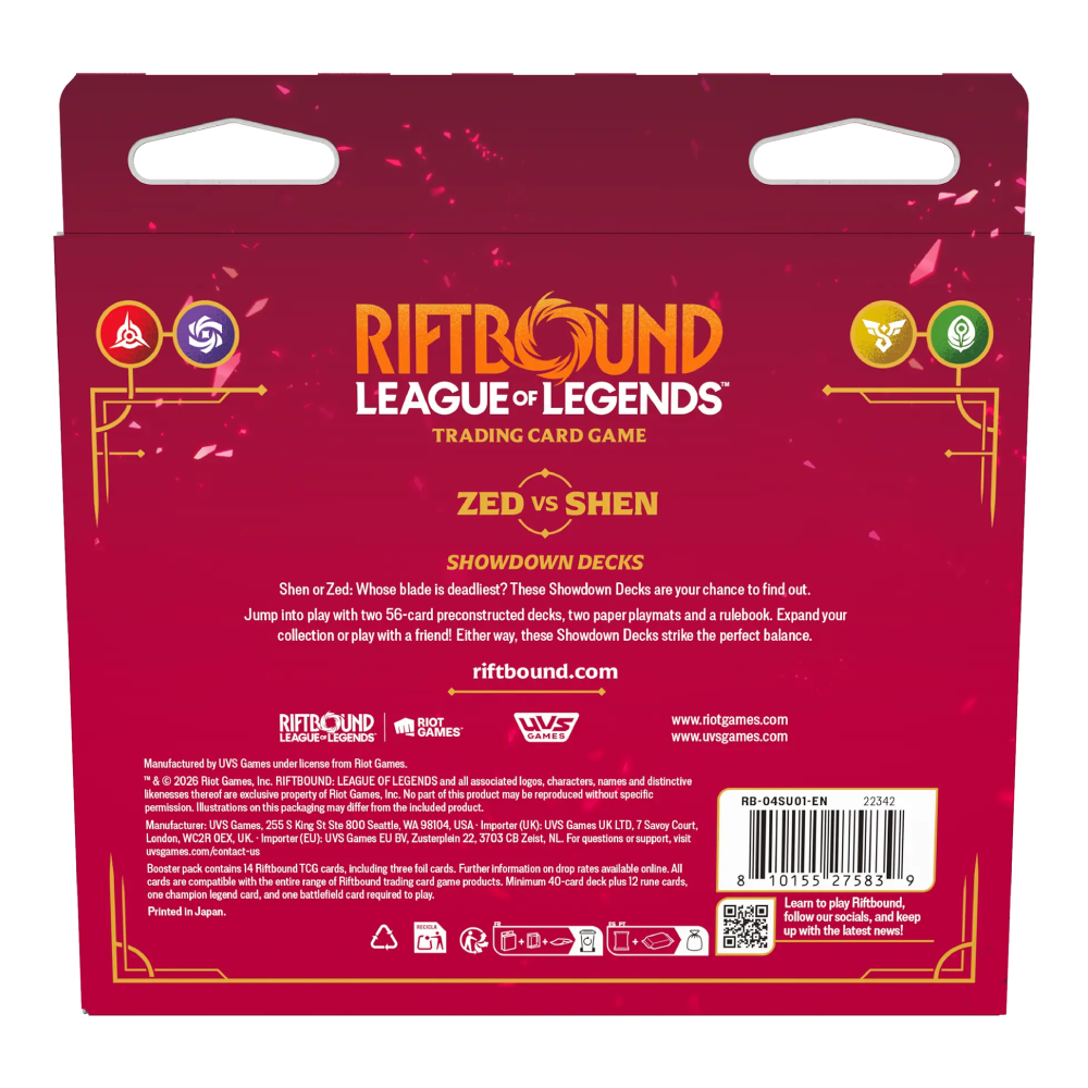 Riftbound League of Legends Vendetta Showdown Deck: Zed vs Shen (ENG)