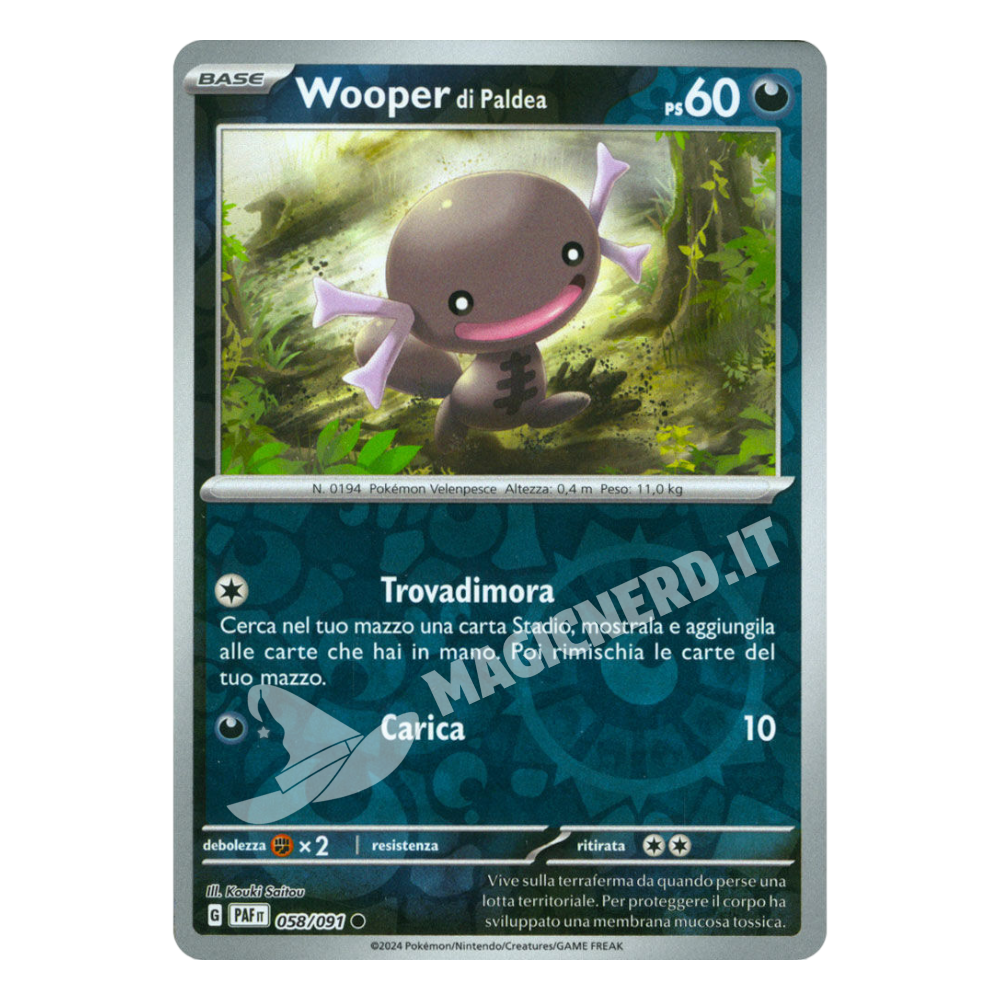 058/091 Wooper di Paldea Comune Reverse PAF