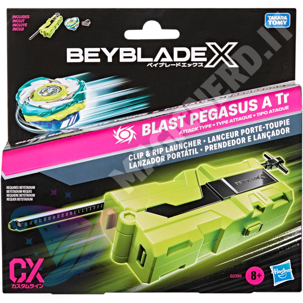 Beyblade X Blast Pegasus A Tr con Clip & Rip Launcher