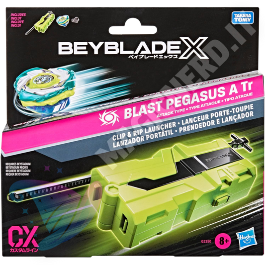 Beyblade X Blast Pegasus A Tr con Clip & Rip Launcher