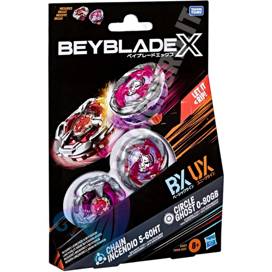 Beyblade X Chain Incendio 5-60HT & Circle Ghost 0-80GB - Dual Pack