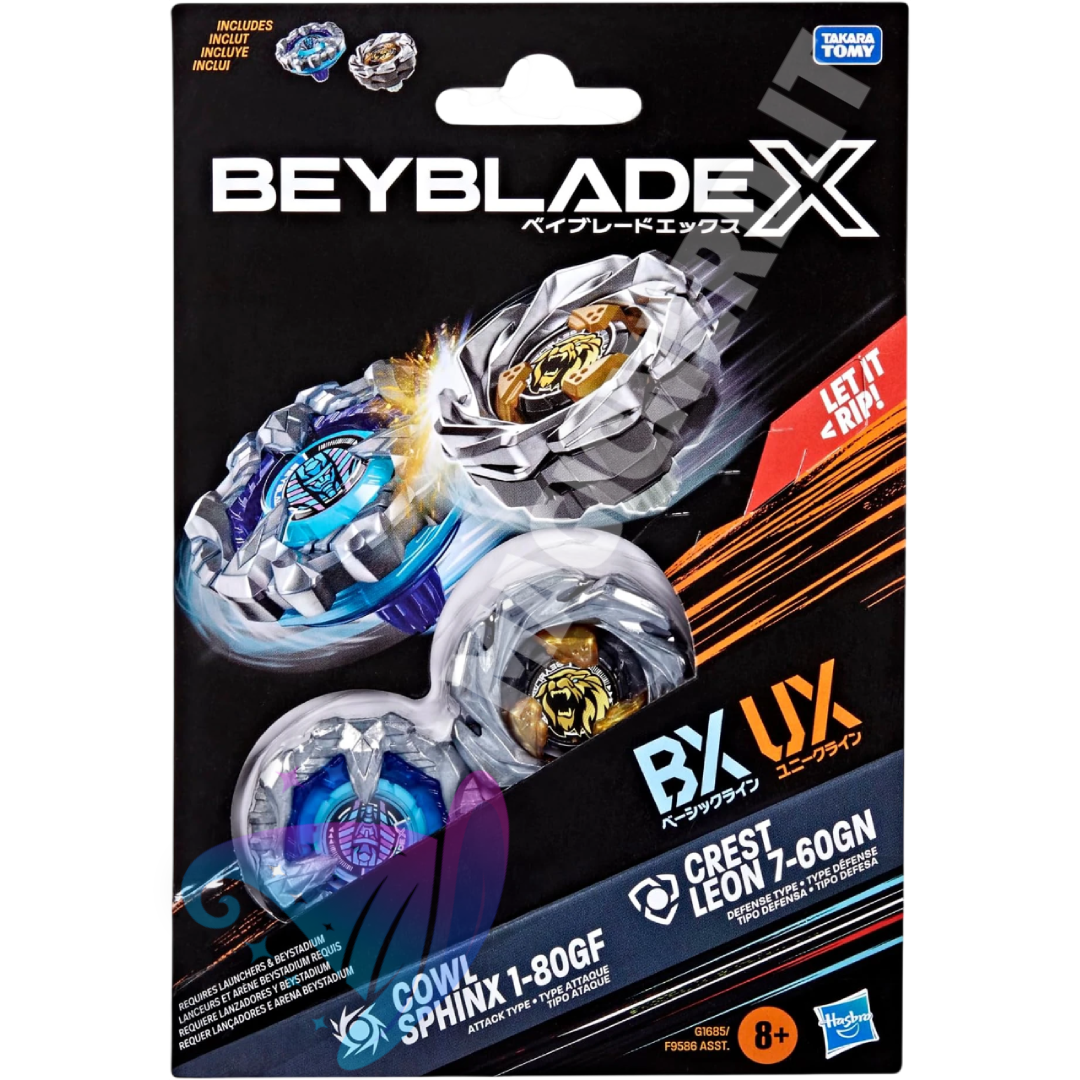Beyblade X Cowl Sphinx 1-80GF Crest Leon 7-60GN Dual Pack
