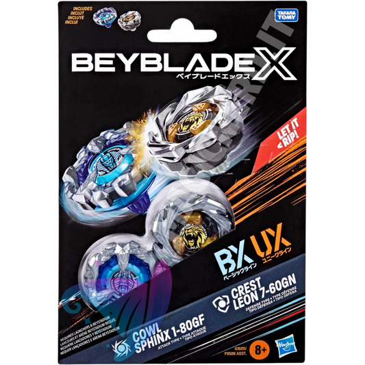 Beyblade X Cowl Sphinx 1-80GF Crest Leon 7-60GN Dual Pack