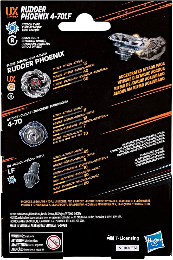 Beyblade X Rudder phoenix 4-70lf Starter Pack