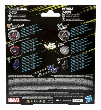 Beyblade X Marvel Collab: Spider-Man vs. Venom – Set Dual Pack