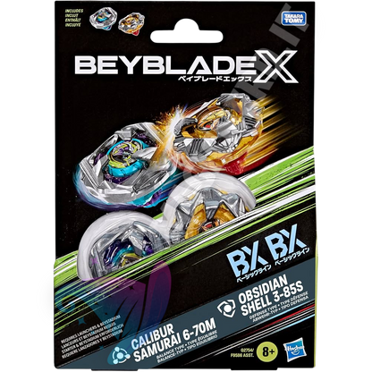 Beyblade X Calibur Samurai 6-70M & Obsidian Shell 3-85S - Dual Pack