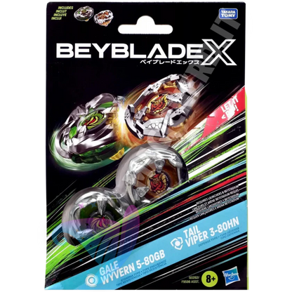 Beyblade X Gale Wyvern 5-80GB & Tail Viper 3-80HN - Dual Pack