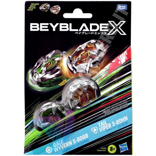 Beyblade X Gale Wyvern 5-80GB & Tail Viper 3-80HN - Dual Pack