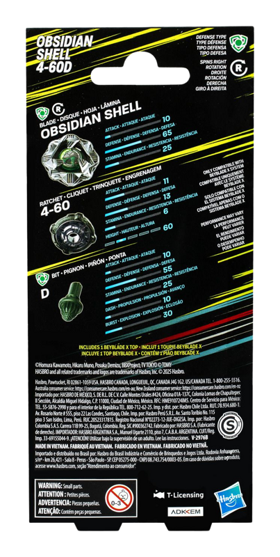 Beyblade X Obsidian Shell 4-60D Booster Pack