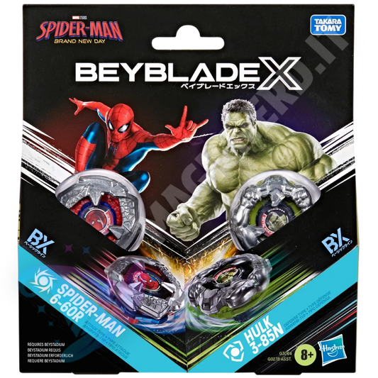 Beyblade x Spider-Man & Hulk Marvel Collab