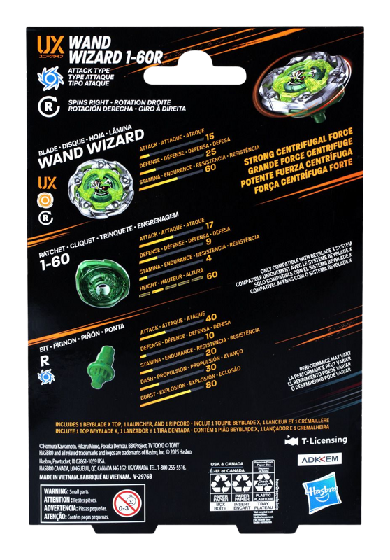 Beyblade X Wand Wizard 1-60R UX Starter Pack