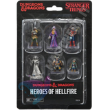 Set di 6 miniature pre-dipinte D&D Stranger Things Heroes of Hellfire prodotte da WizKids, inclusi Will the Wise e Vecna.