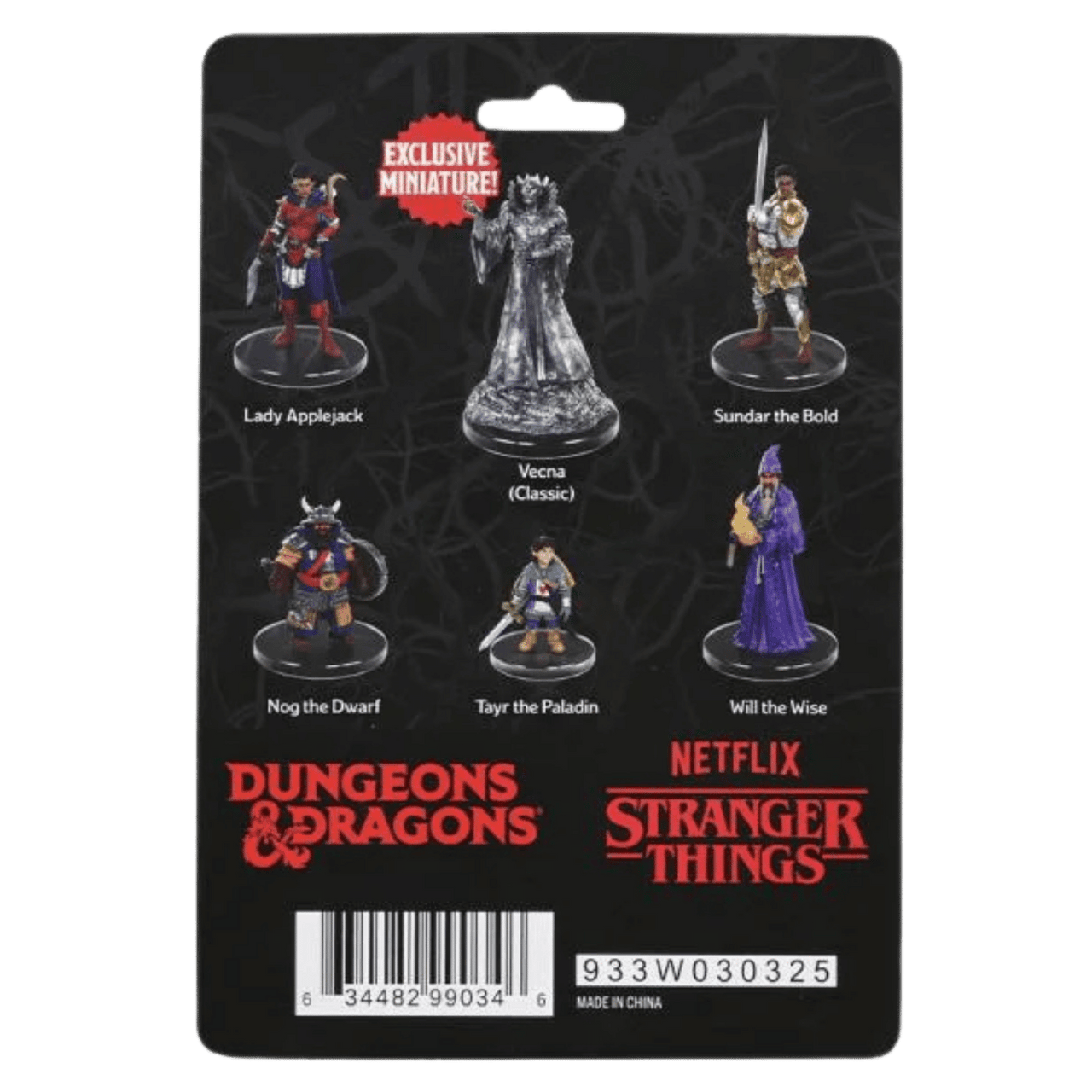 Set di 6 miniature pre-dipinte D&D Stranger Things Heroes of Hellfire prodotte da WizKids, inclusi Will the Wise e Vecna.