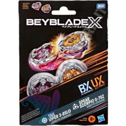 Beyblade X Tail Viper 3-85LO & Spear Scorpio 0-70Z - Dual Pack