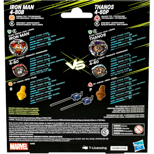 Beyblade X Marvel Collab: Iron-man vs. Thanos – Set Dual Pack