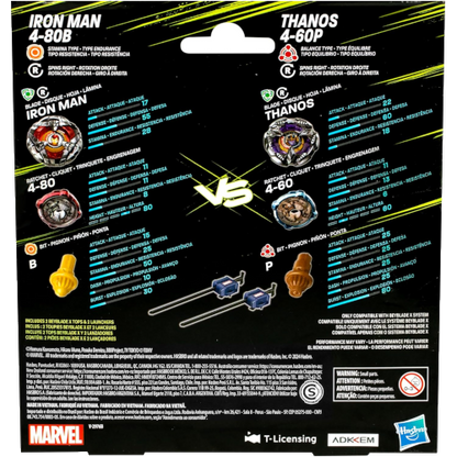 Beyblade X Marvel Collab: Iron-man vs. Thanos – Set Dual Pack