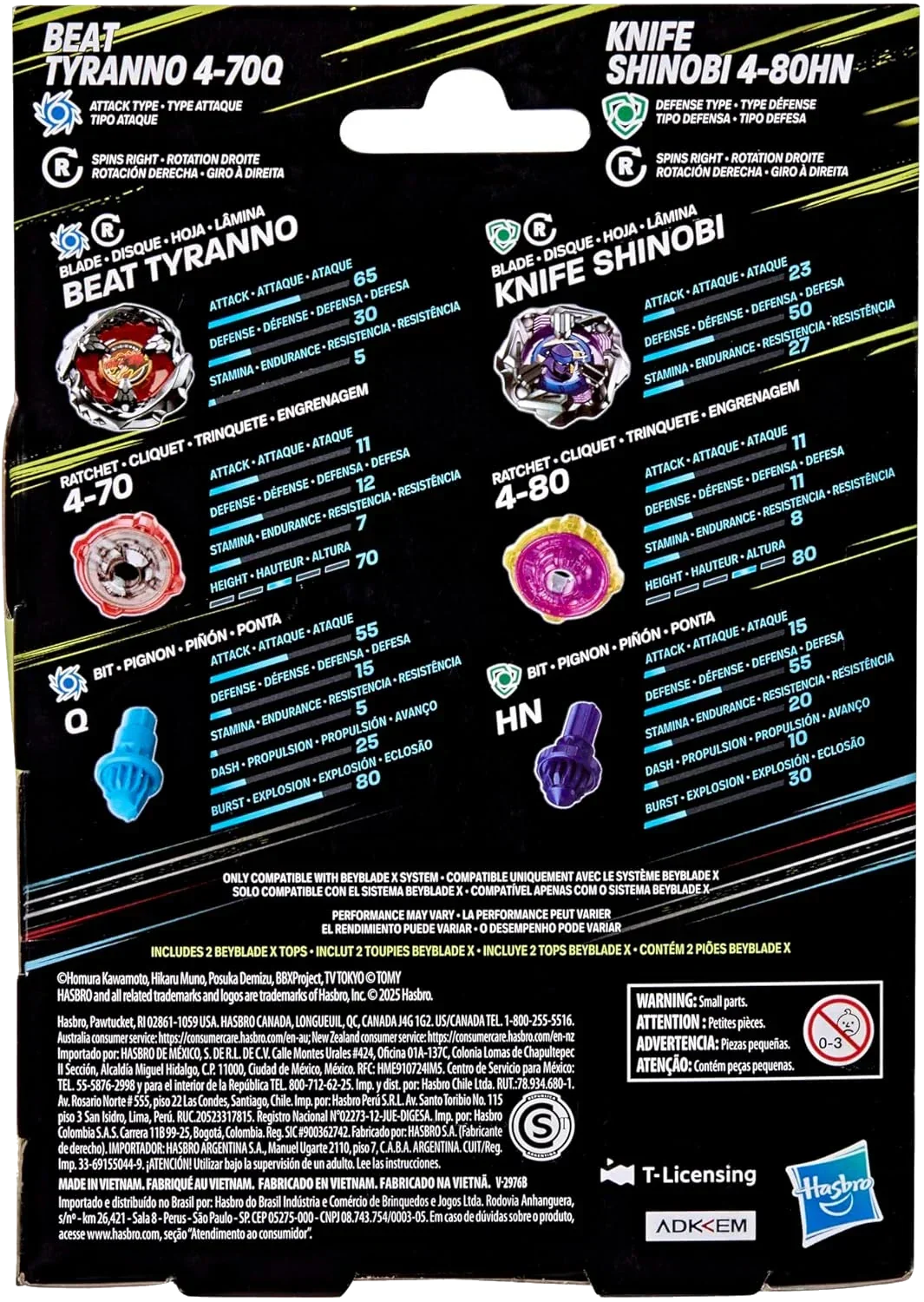 Beyblade X: Beat Tyranno 4-70Q & Knife Shinobi Dual Pack