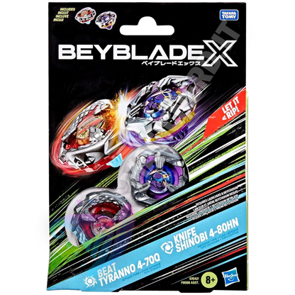 Beyblade X: Beat Tyranno 4-70Q & Knife Shinobi Dual Pack