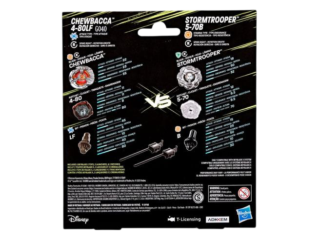 Beyblade X - Star Wars Dual Pack: Chewbacca 4-80LF & Stormtrooper 5-70B