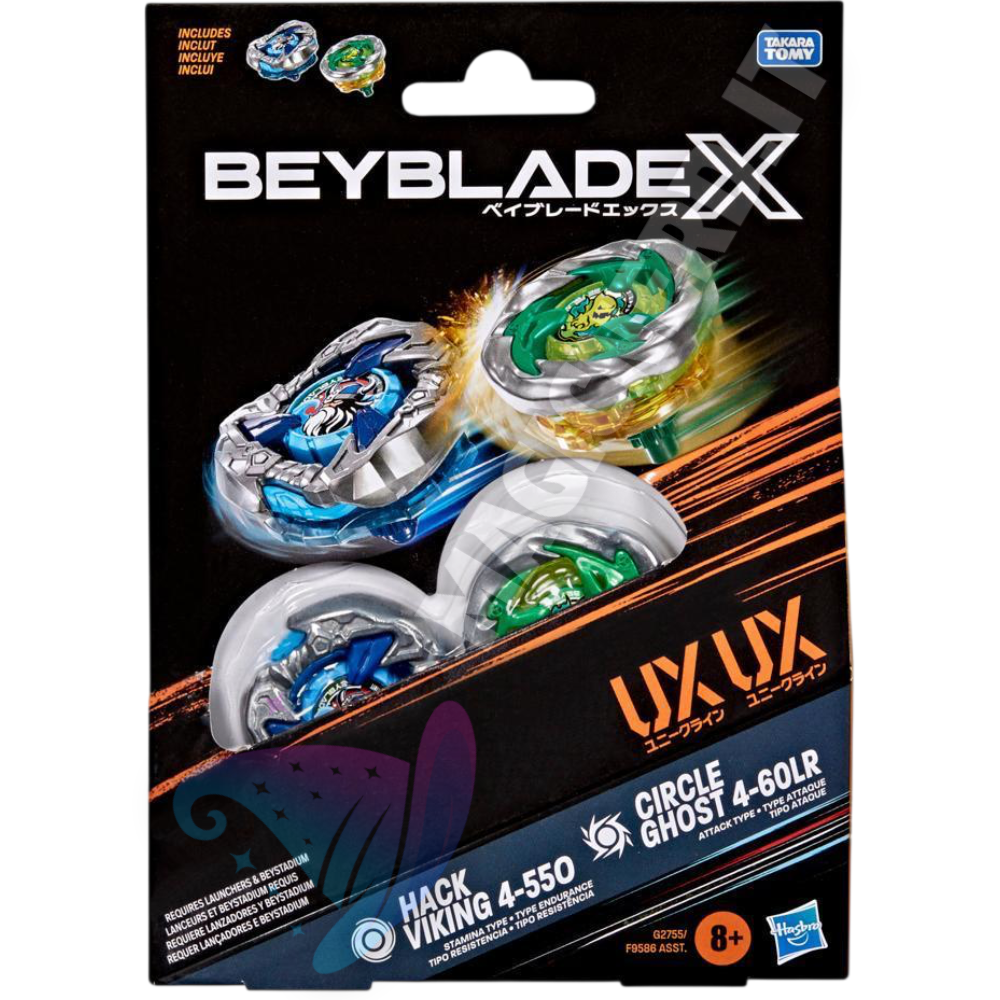 Beyblade X Hack Viking 4-55O & Circle Ghost 4-60LR - Dual Pack