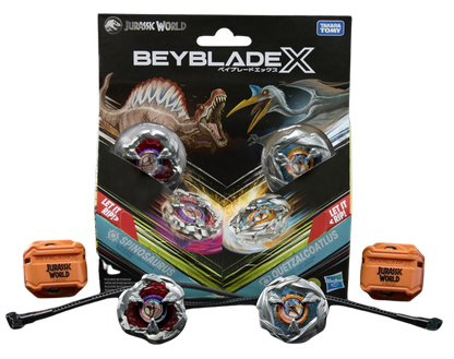 Beyblade X Jurassic World Spinosaurus Quetzalcoatlus Multipack | 2 Trottole & 2 Lanciatori