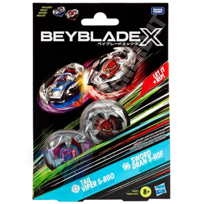 Beyblade X Dual Pack: Tail Viper 5-80O & Sword Dran 3-60F