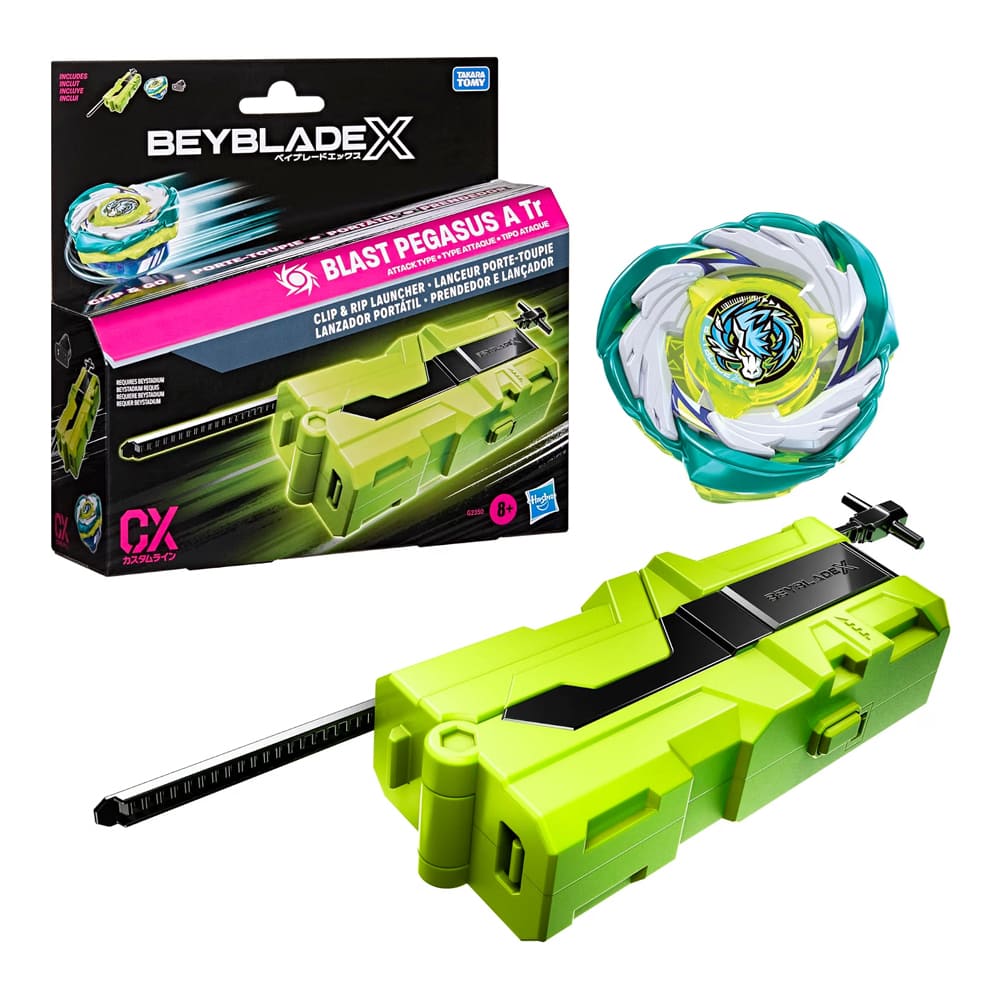 Beyblade X Blast Pegasus A Tr con Clip & Rip Launcher