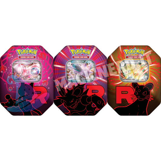 Tin da Collezione Team Rocket Bundle 3 Tin: Nidoking ex, Persian ex e Mewtwo ex (ITA)