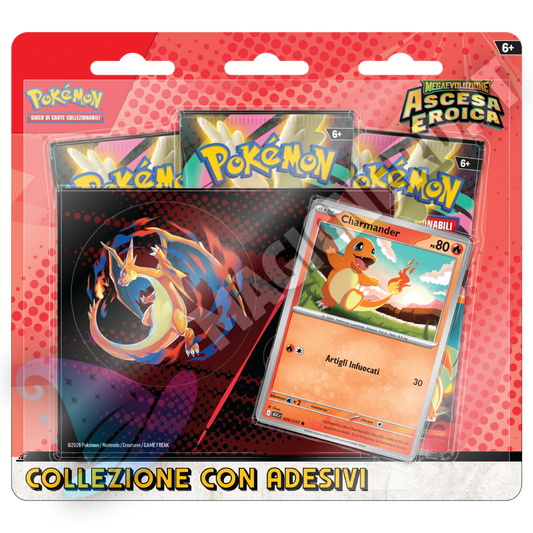 Collezione Con Adesivi Ascesa Eroica Charmander 3 Bustine (ITA)