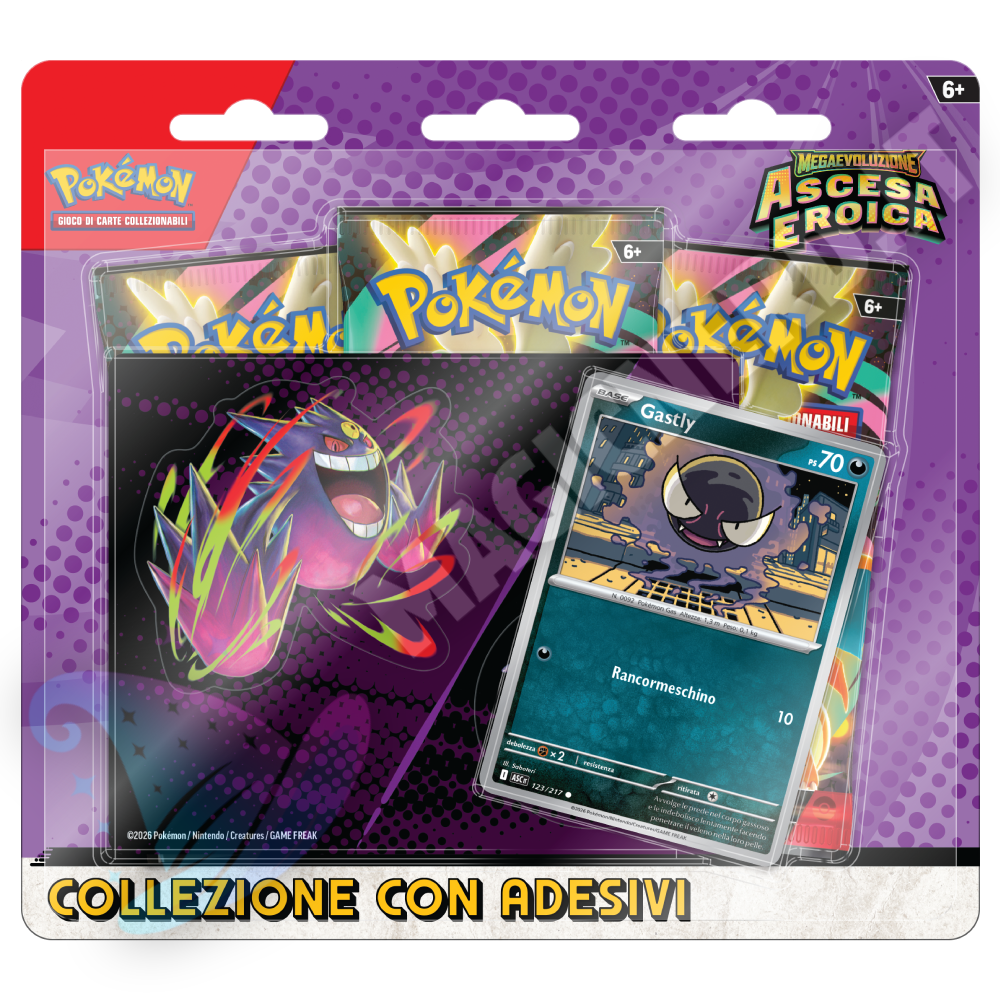 Collezione Con Adesivi Ascesa Eroica Gastly 3 Bustine (ITA)