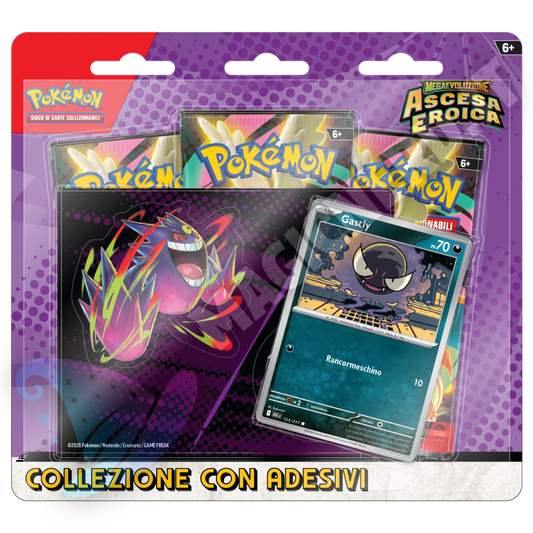 Collezione Con Adesivi Ascesa Eroica Gastly 3 Bustine (ITA)