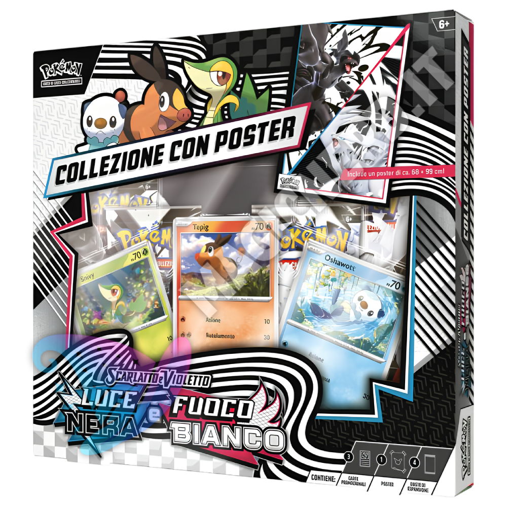 Collezione Con Poster Luce Nera e Fuoco Bianco Unima (ITA)