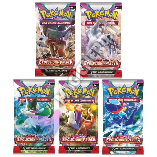 Scarlatto e Violetto Evoluzioni a Paldea 5 Buste Set Artwork (ITA)