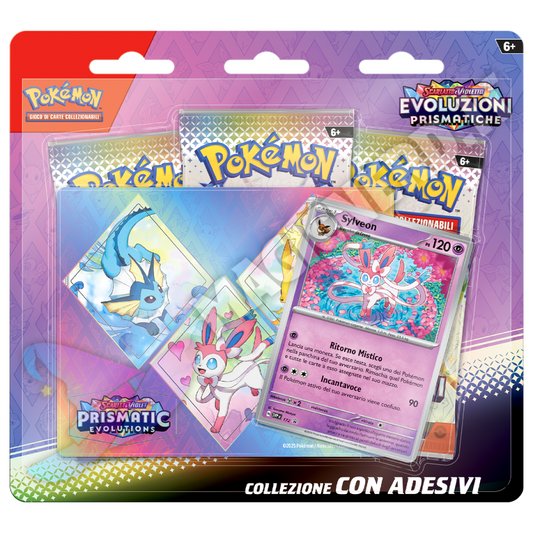Evoluzioni Prismatiche - Blister 3 Bustine Con Adesivi Sylveon (ITA)