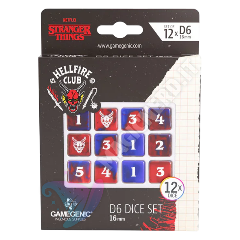 Dice Set D6 16mm Hellfire Club Stranger Things - Gamegenic