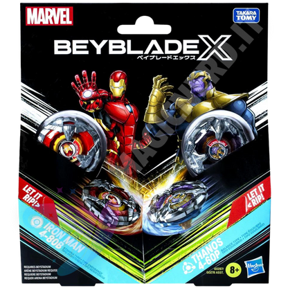 Beyblade X Marvel Collab: Iron-man vs. Thanos – Set Dual Pack