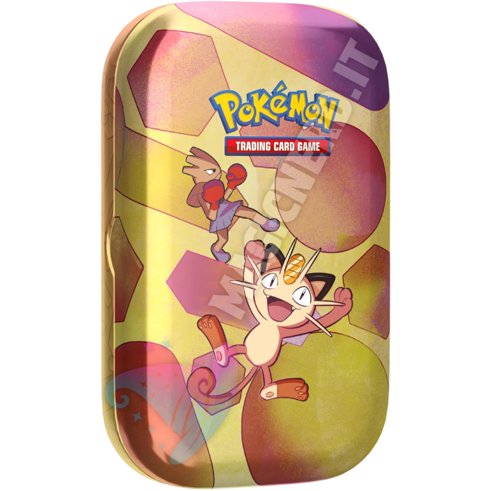 Scarlatto e Violetto 151 Mini Tin da Collezione Meowth e Hitmonchan (ITA)