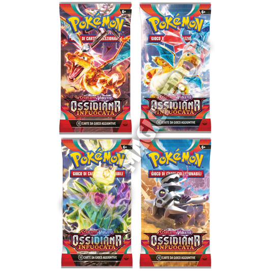 Scarlatto e Violetto Ossidiana Infuocata 4 Buste Set Artwork (ITA)