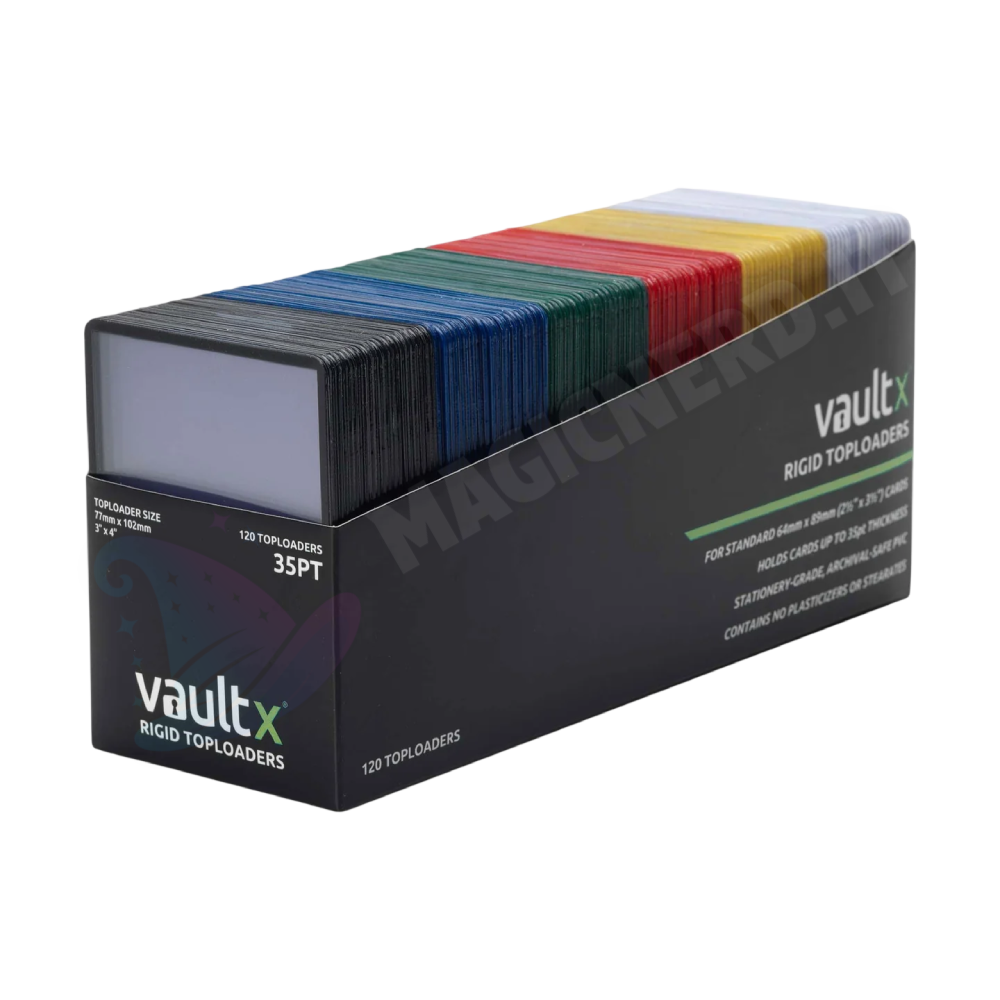 Rigid Toploader Colorati 35pt 3″x4″ (120 Pezzi) - Vault X