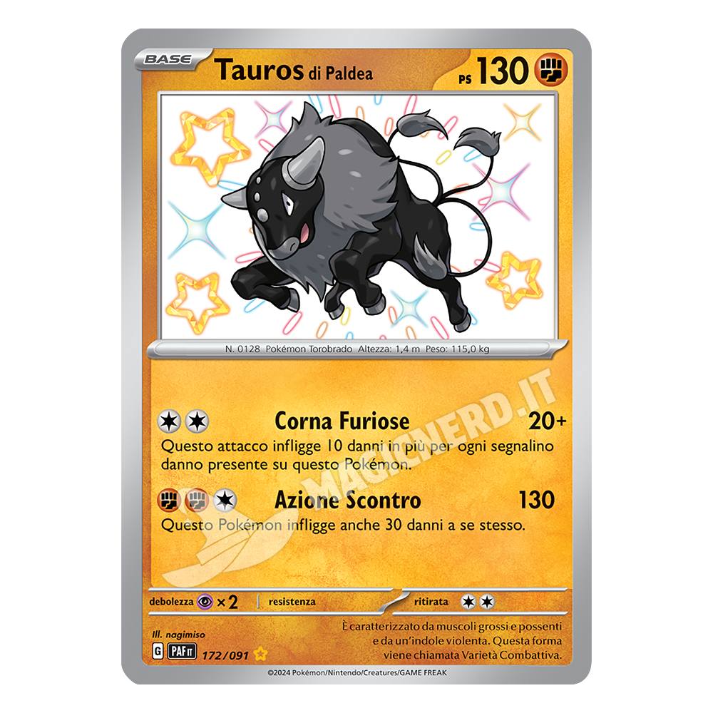 172/091 Tauros di Paldea Shiny